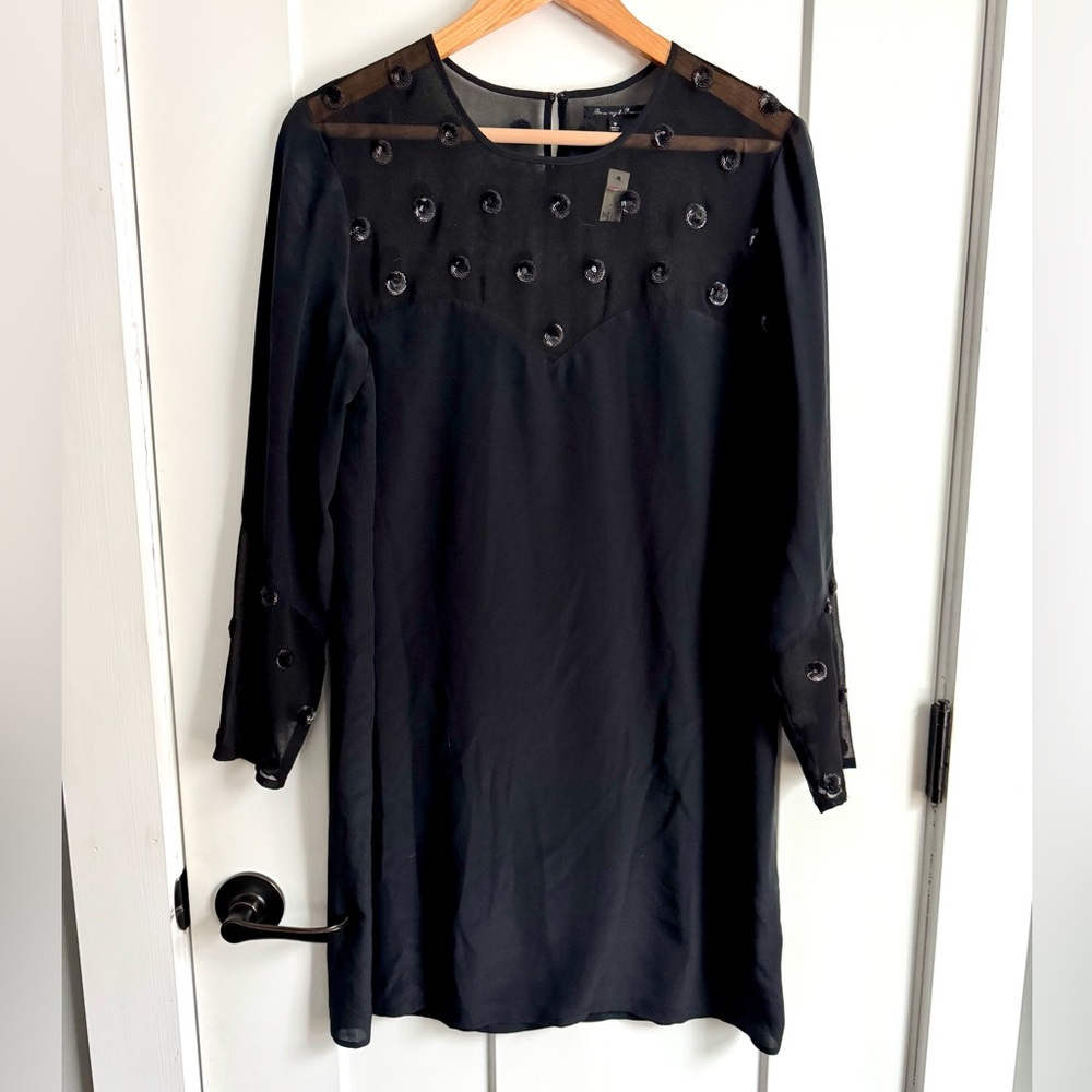 NWT Broadway and Broome 100% Silk Black Dress M